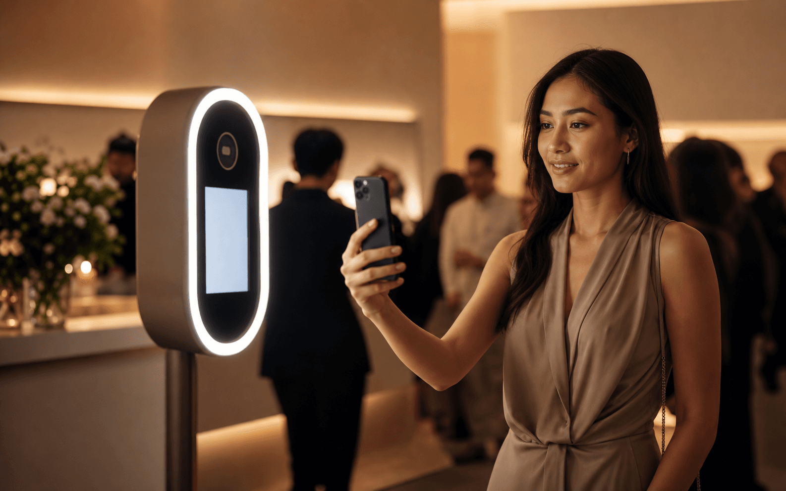 Guest menggunakan AI photobooth dari perangkat mobile